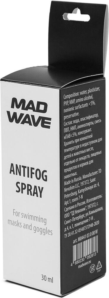 MAD WAVE PŁYN PRZECIW PAROWANIU ANTIFOG SPRAY 30ML M0441040/00W